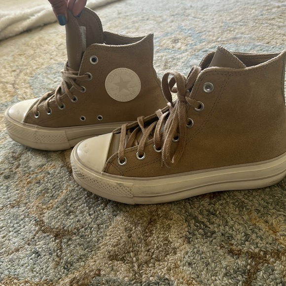 Suede Platform Converse High Tops - Picture 2 of 5